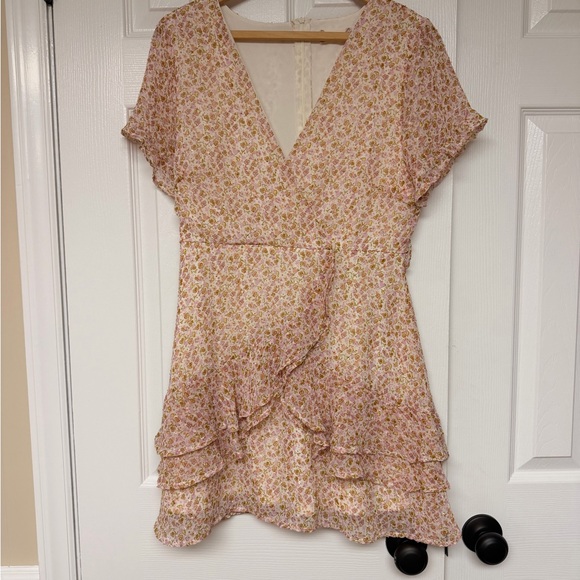 Altar'd State Pink Floral Ruffle Mini Dress - Picture 1 of 8